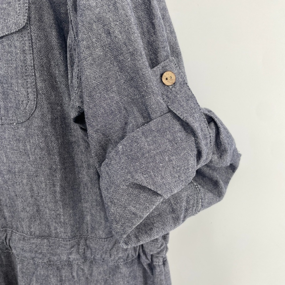 Caribbean Joe Shirt Women Plus 2X Roll Tab Button Drawstring Safari Utility - Picture 8 of 9